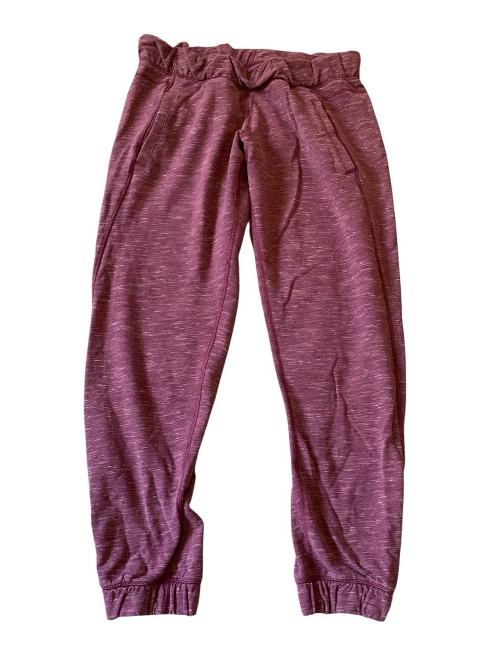 Lululemon Space Dye Joggers Heathered Maroon Pink Size 8 Loungewear Gym pants